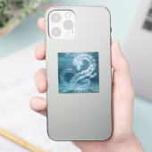 Iridescent Water Dragon Art Fantasy Dragon Design  Sticker (Telefoon)