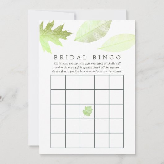 Iridescent Waterverf najaar leest Bridal Bingo (Voorkant)