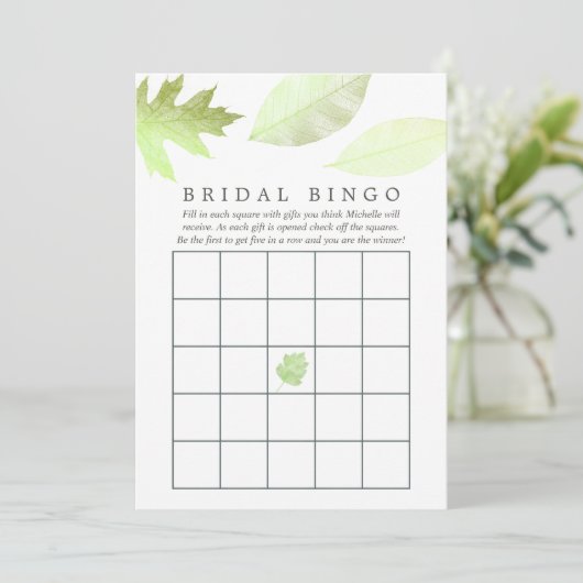 Iridescent Waterverf najaar leest Bridal Bingo (Staand voorkant)