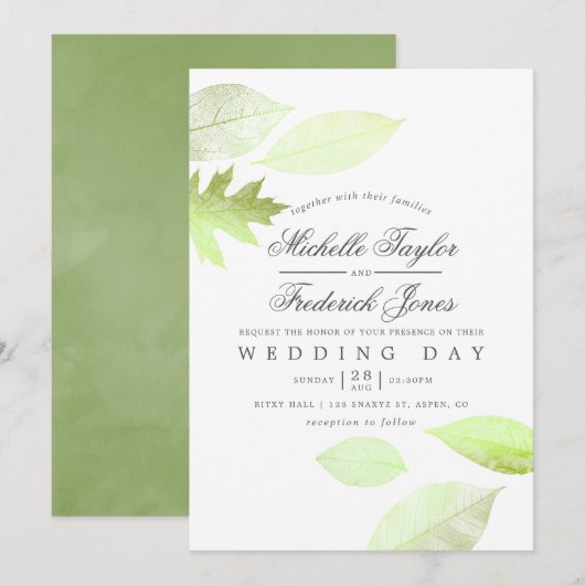 Iridescent Waterverf najaar uitnodigen huwelijk Kaart (Voorkant / Achterkant)