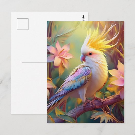 Iridescent Wing Cockatiel Fantasy Bird Briefkaart (Voorkant / Achterkant)
