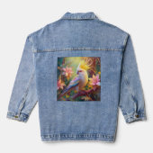 Iridescent Wing Cockatiel Fantasy Bird Denim Jacket (Achterkant)