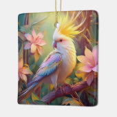 Iridescent Wing Cockatiel Fantasy Bird Keramisch Ornament (Links)