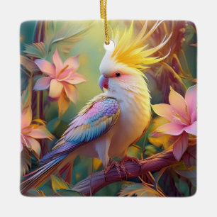 Iridescent Wing Cockatiel Fantasy Bird Keramisch Ornament