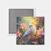 Iridescent Wing Cockatiel Fantasy Bird Magneet (Voorkant / Achterkant)