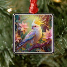 Iridescent Wing Cockatiel Fantasy Bird Metalen Ornament