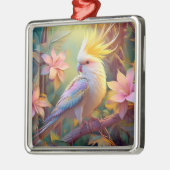 Iridescent Wing Cockatiel Fantasy Bird Metalen Ornament (Links)