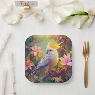 Iridescent Wing Cockatiel Fantasy Bird Papieren Bordje