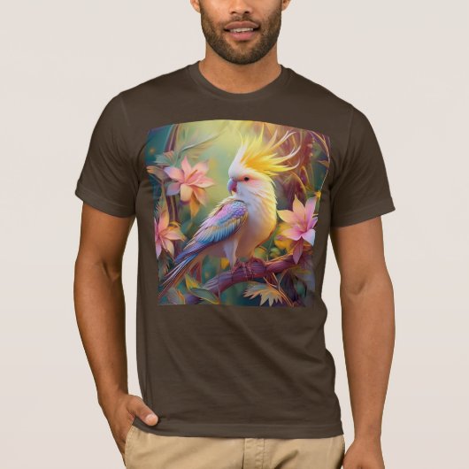 Iridescent Wing Cockatiel Fantasy Bird T-shirt (Voorkant)