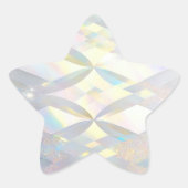 Iridescent wit diamantpatroon ster sticker (Voorkant)