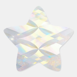Iridescent wit diamantpatroon ster sticker