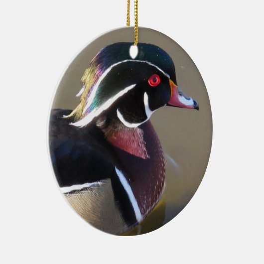 Iridescent Wood Duck Keramisch Ornament (Rechts)