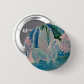"Iridescent World" Winged Unicorn Badge / Button (Voorkant /achterkant)