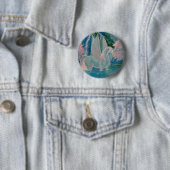 "Iridescent World" Winged Unicorn Badge / Button (In situ)