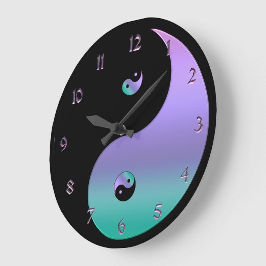 Iridescent Yin Yang Clock Grote Klok (Hoek)