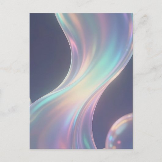 Iridescente Abstracte Belstromen Briefkaart (Voorkant)