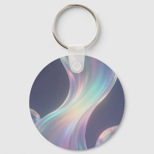 Iridescente Abstracte Belstromen Sleutelhanger
