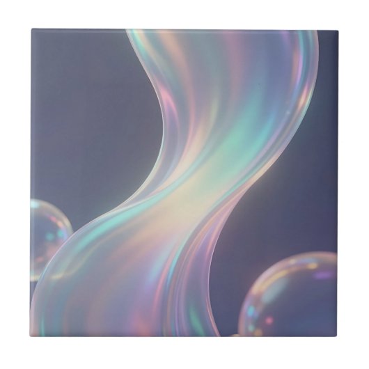 Iridescente Abstracte Belstromen Tegeltje (Voorkant)