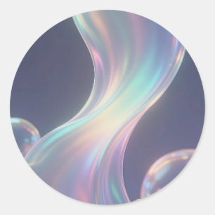 Iridescente Abstracte Belstroming Ronde Sticker