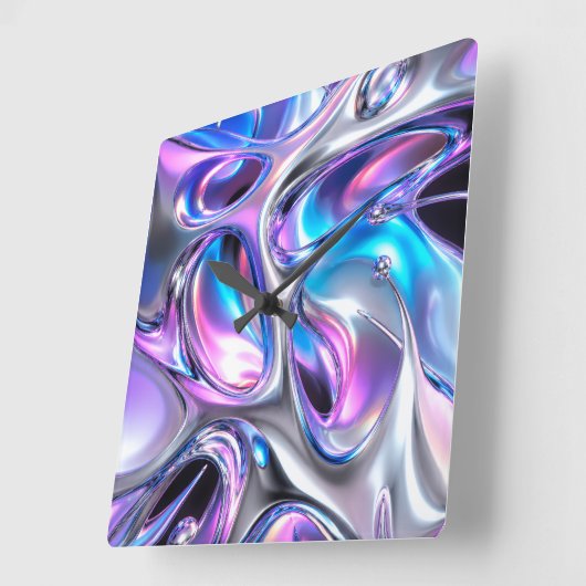 Iridescente Abstracte Wandklok (Hoek)