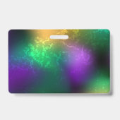 Iridescente achtergrond van carnaval met kralen badge (Achterkant)