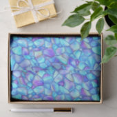 Iridescente Aqua Blauwe Aquarel Zeeglas Decoupage Tissuepapier (Geschenk)