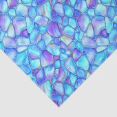 Iridescente Aqua Blauwe Aquarel Zeeglas Decoupage Tissuepapier (Detail)