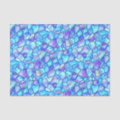 Iridescente Aqua Blauwe Aquarel Zeeglas Decoupage Tissuepapier (Voorkant)
