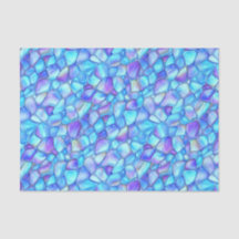 Iridescente Aqua Blauwe Aquarel Zeeglas Decoupage