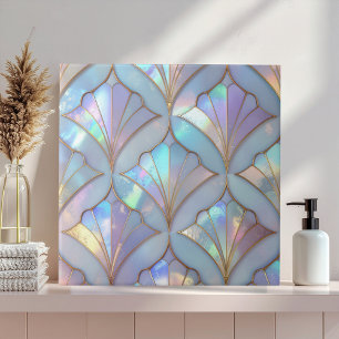 Iridescente Art Deco Glas-in-lood ID1177 Tegeltje