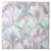Iridescente Art Deco-waaierpatroon ID1175 Tegeltje (Voorkant)