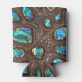 Iridescente Australische zwarte opal edelstenen in Blikjeskoeler (Achterkant)