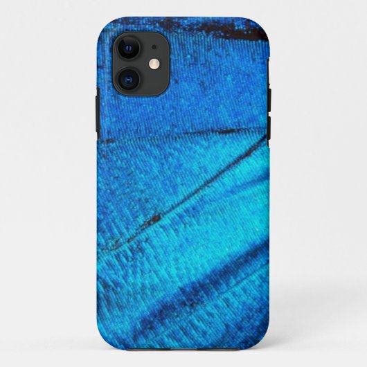 Iridescente Blauwe Vlinder Vleugel Case-Mate iPhone Case (Achterkant)