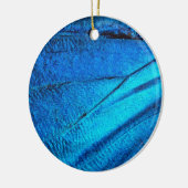 Iridescente Blauwe Vlinder Vleugel Keramisch Ornament (Links)