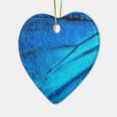 Iridescente Blauwe Vlinder Vleugel Keramisch Ornament (Links)