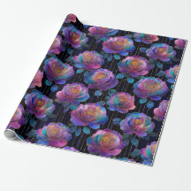 Iridescente bloemverpakking met rode linten strik