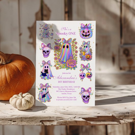 Iridescente Coquette Spooky ONE Halloween Kaart