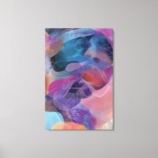 Iridescente Draad Gezicht Prisma Portret Canvas Afdruk (Voorkant)
