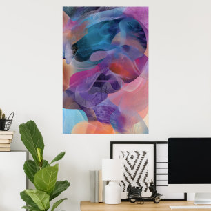 Iridescente Draad Gezicht Prisma Portret Poster