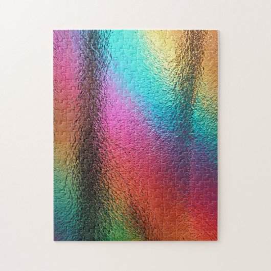 Iridescente Gegolfde Regenboog Glas Textuur Legpuzzel (Verticaal)