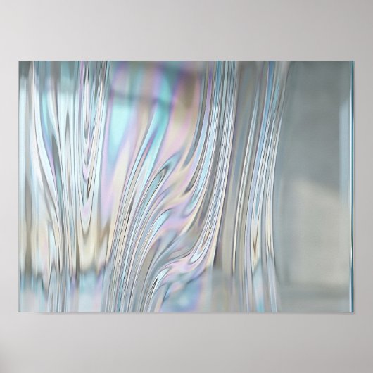 Iridescente Geribbelde Glas Textuur Wand Kunst Poster (Voorkant)