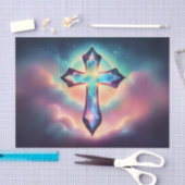 Iridescente Glanzende Kruis Decoupage Tissue Tissuepapier (Craft)
