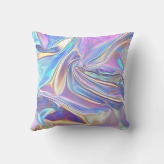 Iridescente glanzende metalen stof, groenblauw gou kussen (Achterkant)