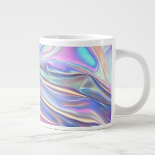 Iridescente glanzende metalen stof, turkoois goud  grote koffiekop