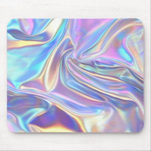 Iridescente glanzende metalen stof, turkoois goud muismat