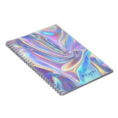 Iridescente Glanzende Metallic Stof Datum, Script Notitieboek (Rechterzijde)