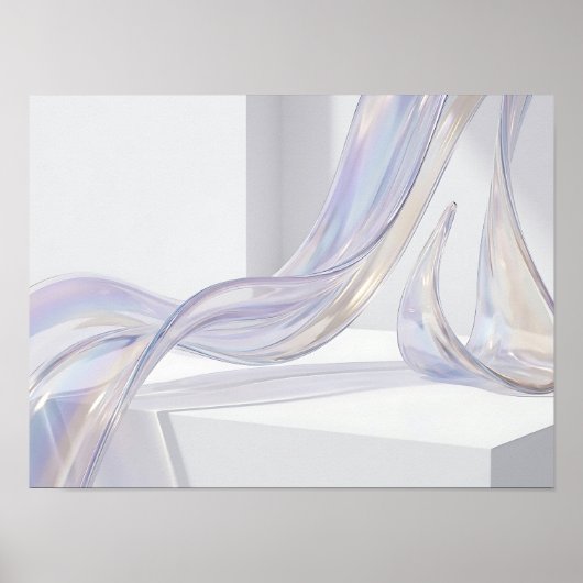 Iridescente Glasstroom Abstracte Wandkunst Poster (Voorkant)