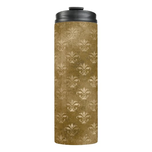 Iridescente Goud Damast Thermosbeker (Voorkant)
