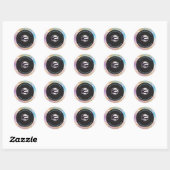 Iridescente holografische aangepaste logo naam dan ronde sticker (Vel)