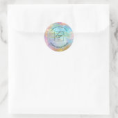 Iridescente holografische aangepaste logo naam dan ronde sticker (Tas)